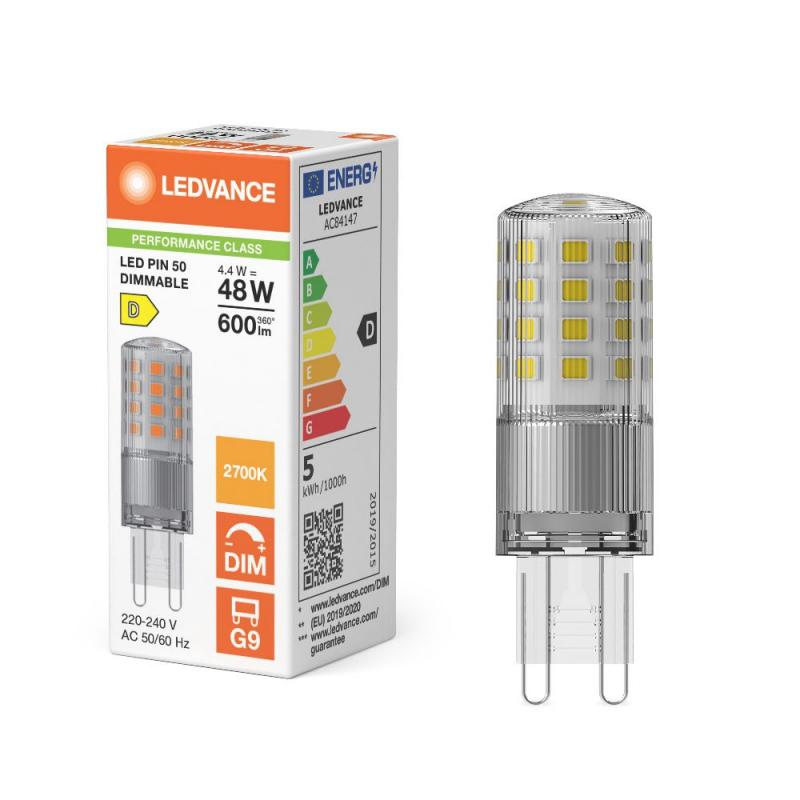 Ledvance G9 LED Stiftsockel Lampe PIN 4,4W wie 48W dimmbar 2700K warmweißes Licht